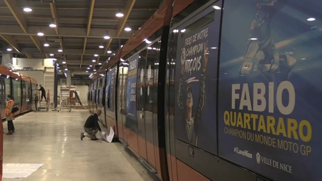 Fabio Quartararo sur les trams niçois