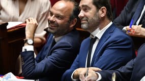 Le Premier ministre Édouard Philippe et le ministre de l'Intérieur Christophe Castaner à l'Assemblée nationale