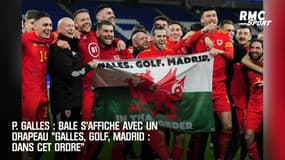 P. Galles : Bale s'affiche avec un drapeau "Galles, Golf, Madrid : dans cet ordre"