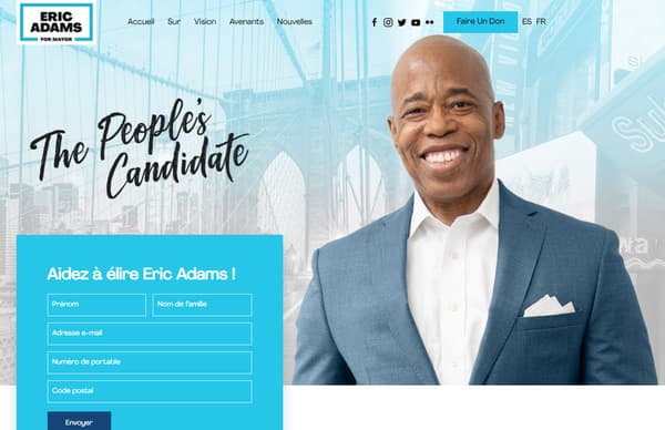 Eric Adams' campaign site