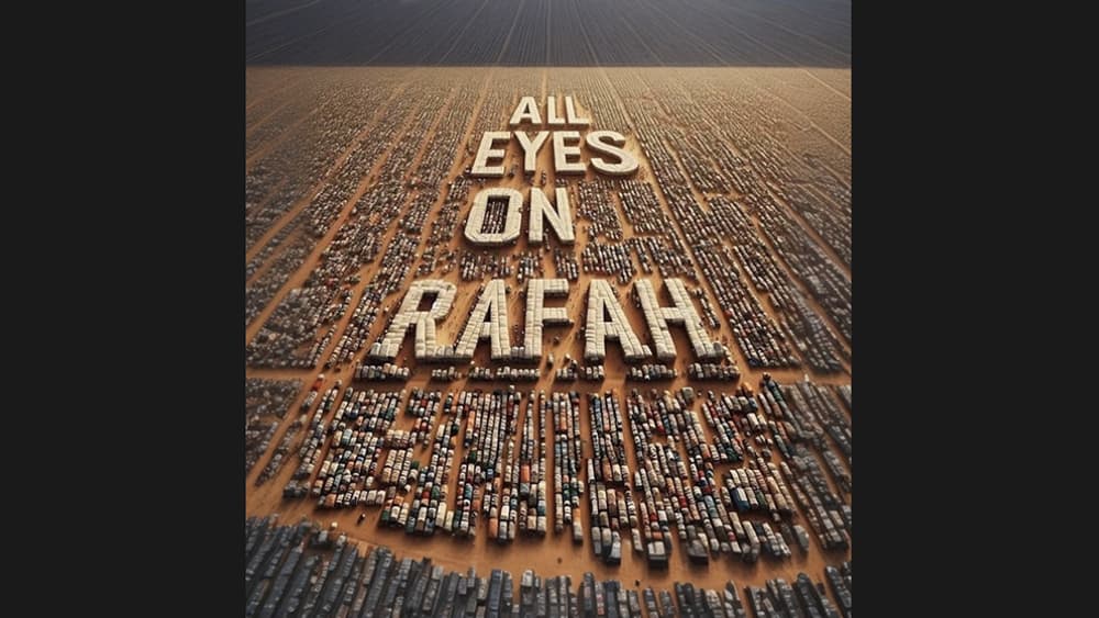 L'illustration baptisée "All eyes on Rafah", largement relayée sur Instagram L'illustration baptisée "All eyes on Rafah", largement relayée sur Instagram
