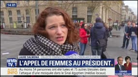 Violences faites aux femmes: "On n'attend pas que de la com'", disent des féministes à Macron