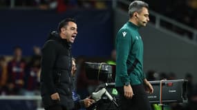 Xavi lors de Barça-PSG le 16 avril 2024