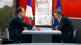 François Hollande face à Jean-Jacques Bourdin et aux téléspectateurs de BFMTV, mardi 6 mai
