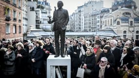 La statue de René Goscinny à Paris