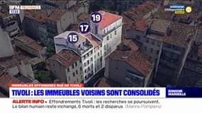 Immeubles effondrés à Marseille: les bâtiments voisins en cours de consolidation