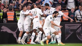 La joie des Marseillais après la victoire face à Auxerre