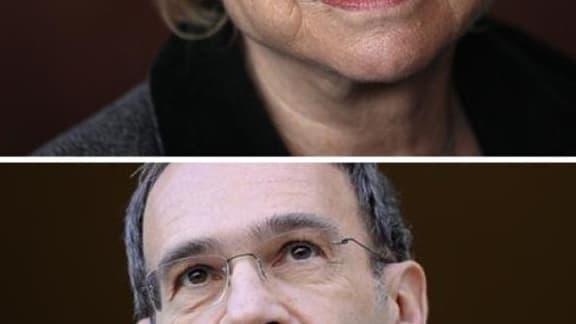 L'ancien ministre du Budget Eric Woerth et Eva Joly ont eu mardi un violent échange sur Twitter au sujet du financement de la campagne de Nicolas Sarkozy en 2007. /Photos d'archives/REUTERS/Jean-Paul Pélissier/Gonzalo Fuentes