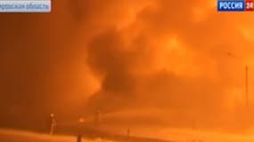 Un train transportant du gaz naturel a déraillé à Kirov en Russie le 05 février 2014.