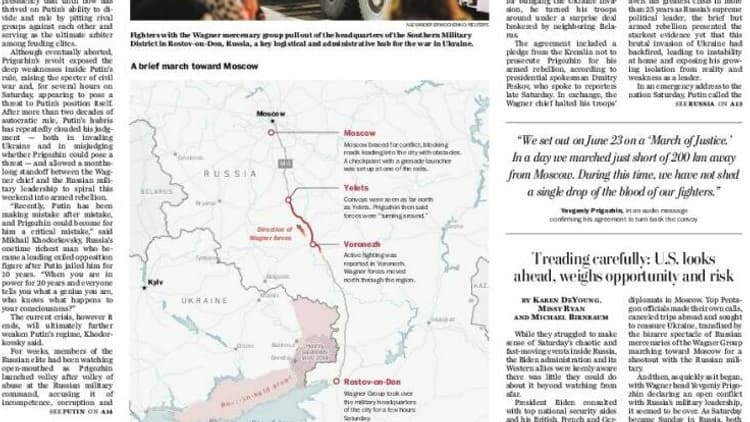 La Une du Washington Post du 25 juin 2023
