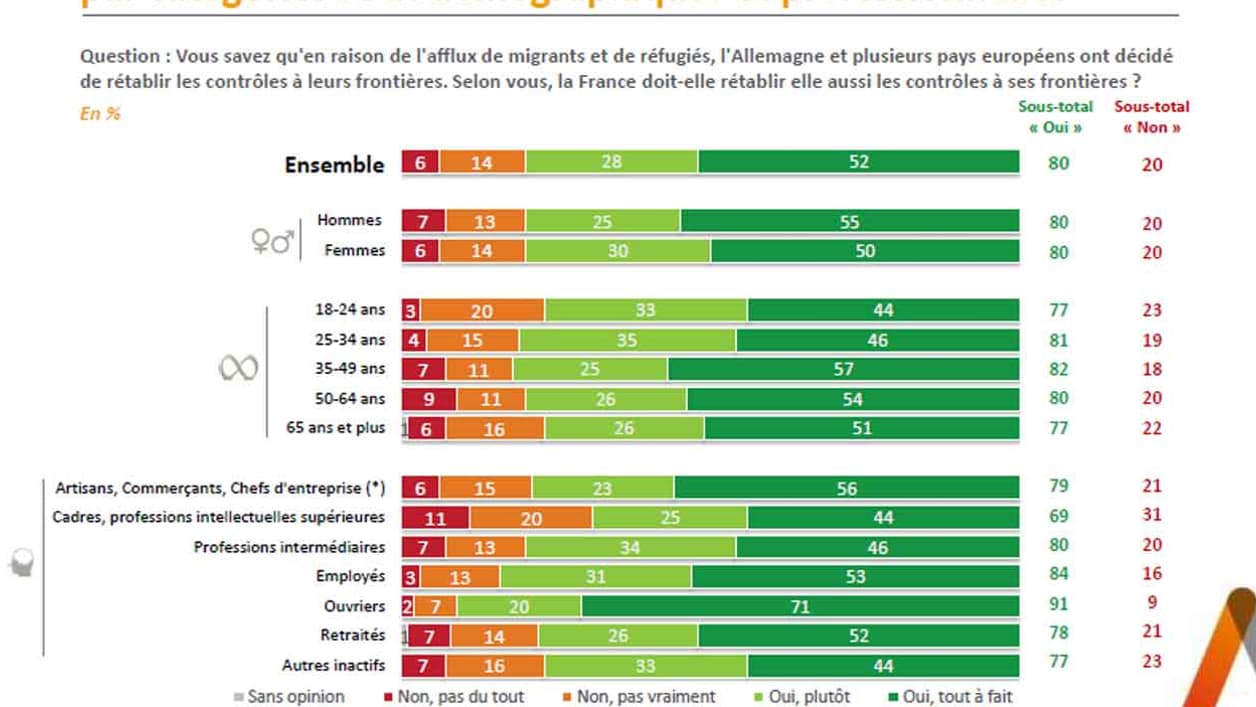Quelque soit la catégorie socio-démographique et professionnelle, le "oui" l'emporte largement parmi nos sondés.