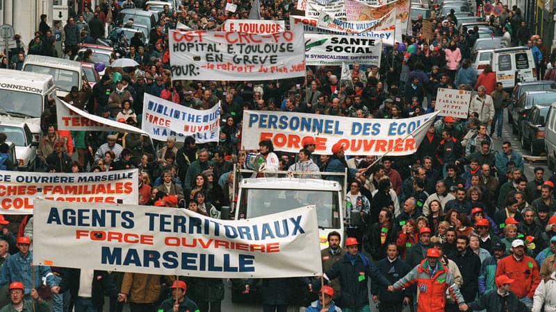 Manifestation à Marseille le 16 décembre 1995