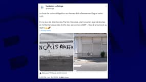 Des tags homophobes ont été découverts ce samedi sur les murs du local du Havre de la fondation Le Refuge.