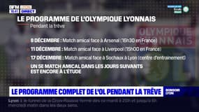 Le programme complet de l'OL pendant la trêve