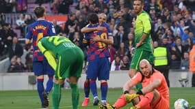 Martin Braitwaite et Lionel Messi