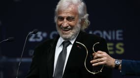Jean-Paul Belmondo honoré par les Prix Lumières à Paris, le 5 février 2018