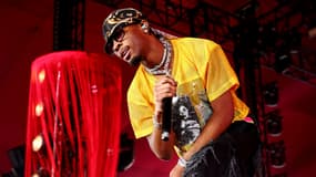 Le rappeur américain d4vd lors du festival Coachella le 20 avril 2025.