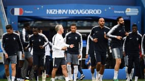 Didier Deschamps lors de l'entrainement des Bleus avant France-Uruguay