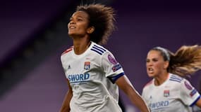 Wendie Renard avec l'OL en Ligue des champions féminine, à Saint-Sébastien le 26 août 2020