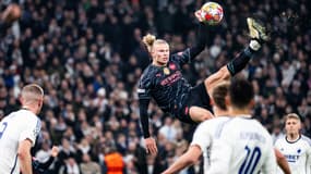 Le retourné complètement fou tenté par Haaland lors du 8e de finale aller de Ligue des champions entre Copenhague et Manchester City, le 13/02/2024
