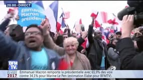 Macron élu Président de la République: la liesse sur la place de l’esplanade du Louvre