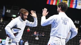 Romain Cannone et Paul Allegre lors des championnats d'Europe d'escrime, 22 juin 2024