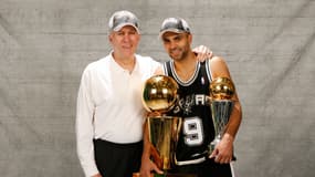 Gregg Popovich et Tony Parker en 2007.