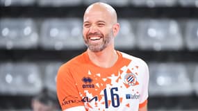 Alexis Gonzalez avec le Montpellier Volley, à Paris le 14 avril 2022