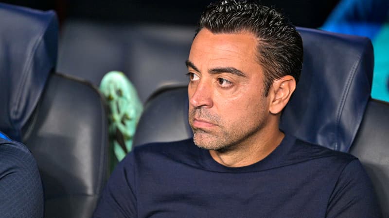 Xavi sur le banc du Barça, le 27 octobre 2022