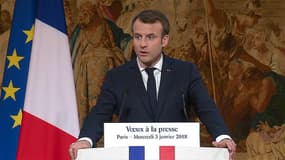 Voeux à la presse : Macron veut "une saine distance" entre le pouvoir et les journalistes