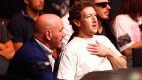 Le patron de l'UFC, Dana White, et le patron de Meta, Marc Zuckerberr, en avril 2024