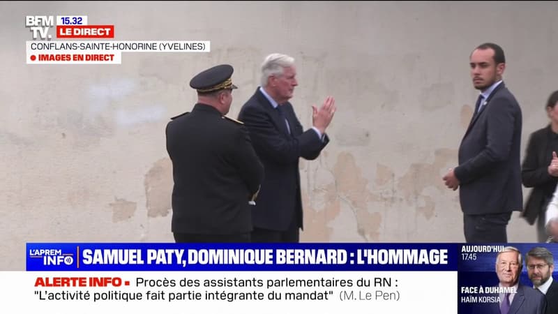 Hommage à Samuel Paty et Dominique Bernard: Michel Barnier arrive à Conflans-Sainte-Honorine pour la cérémonie