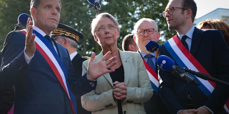 La Première ministre Elisabeth Borne lors d'un déplacement à Lisieux (Calvados), le 6 juillet 2023.