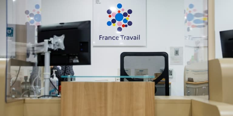 Une agence France Travail pour les demandeurs d'emploi, le 23 avril 2024 à Dammarie-les-Lys, en Seine-et-Marne