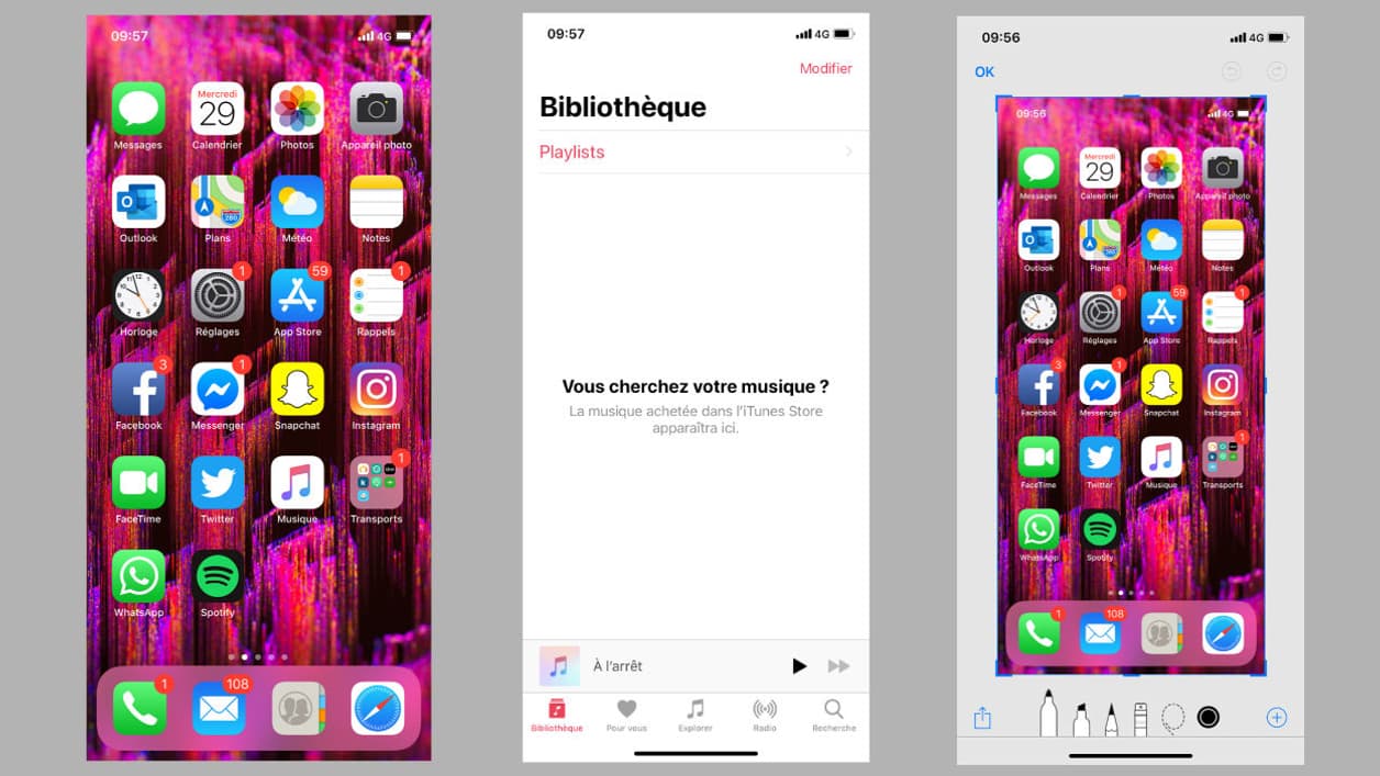 La version iOS 12, sans mode sombre La version iOS 12, sans mode sombre
