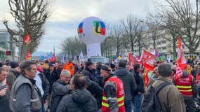 La manifestation contre la réforme des retraites à Rouen le jeudi 16 février 2023.