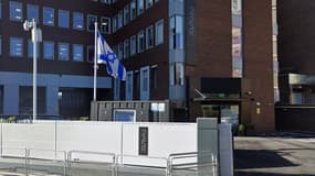 L'entrée de l'ambassade israélienne en Irlande, à Dublin, en octobre 2024.
