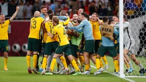 La joie des Australiens lors de la qualification pour la Coupe du monde 2022