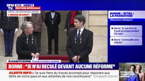 Élisabeth Borne à Gabriel Attal: "Tu as la détermination et l'énergie pour mener une équipe et porter les projets nécessaires pour notre pays"