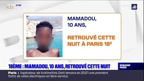 Paris: Mamadou, 10 ans, a été retrouvé cette nuit