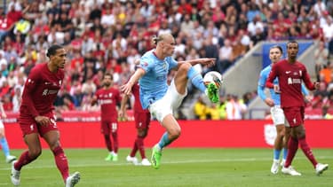 Erling Haaland lors de Liverpool-Manchester City pour le Community Shield, le 30 juillet 2022