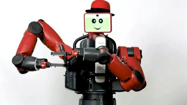 Le robot humanoïde à tout faire "Baxter" de la société américaine Rethink Robotics, une vraie vedette dans l'industrie