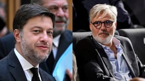 Le maire de Marseille, Benoît Payan (à gauche) et Nicolas Pagnol, petit-fils de Marcel Pagnol (à droite).