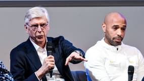 Arsène Wenger et Thierry Henry lors des 50 ans de Clairefontaine, le 14 novembre 2023