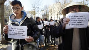 Des membres de la communauté franco-chinoise lors d'une manifestation en 2012.