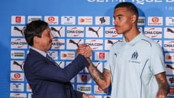 Pablo Longoria et Mason Greenwood à l'OM le 19 juillet 2024