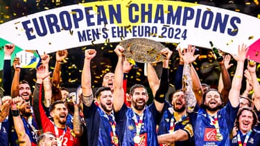 L'équipe de France de handball championne d'Europe, le 28 janvier 2024.
