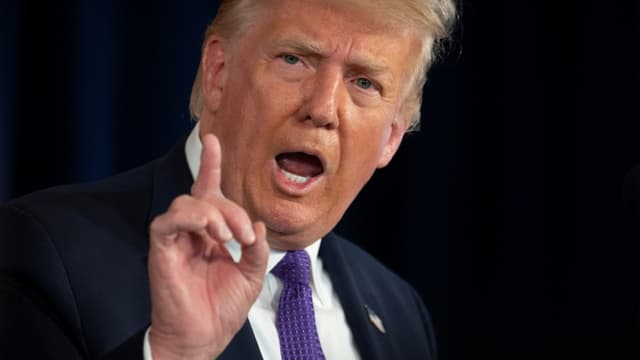 Le président américain Donald Trump lors de sa conférence de presse le 15 août 2020.