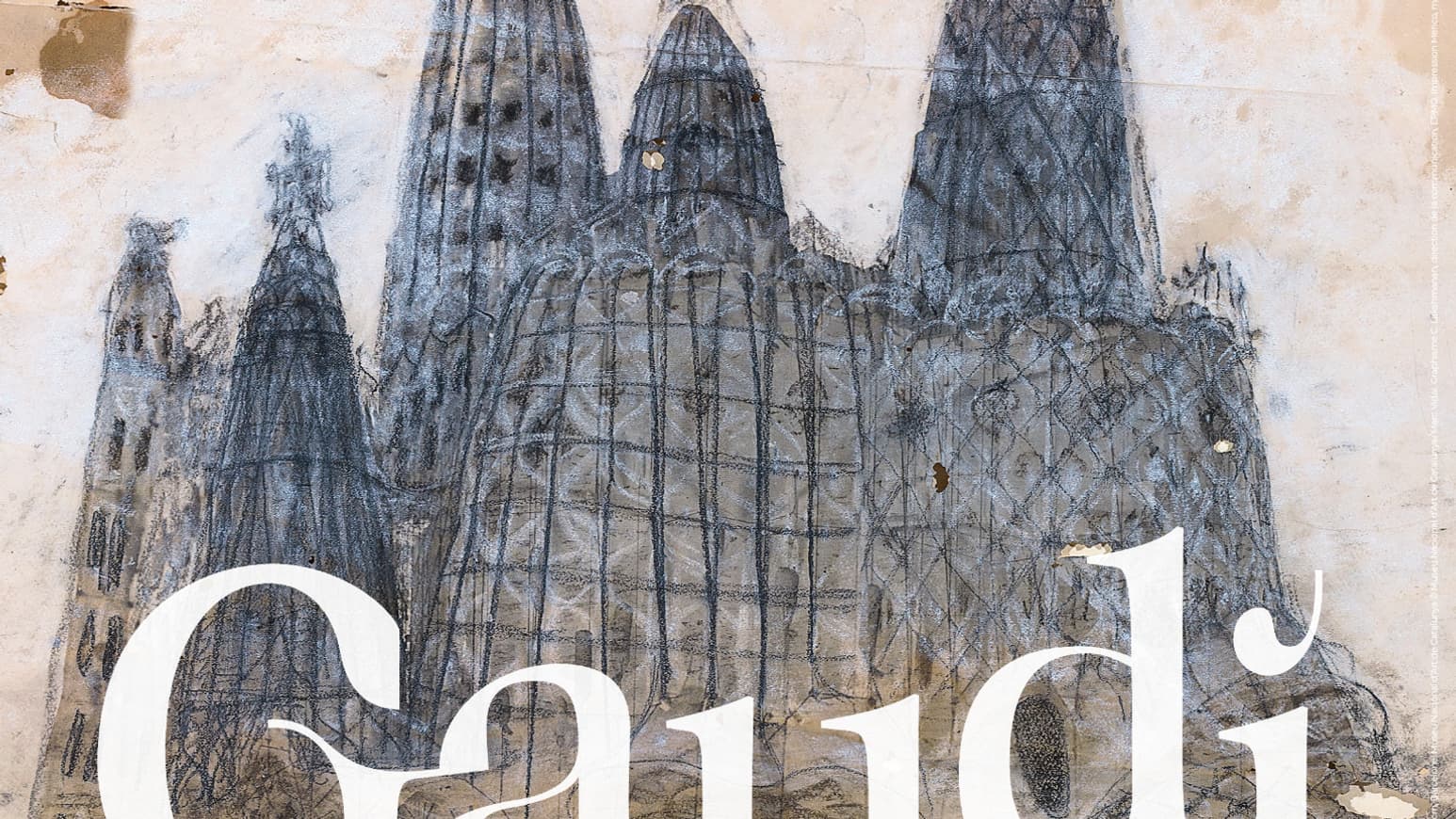 Antoni Gaudí (1852-1926), Projet pour l’église de la Colònie Güell, vers 1908-1910, fusain et rehauts de blanc sur photographie, 59,5­×­46 cm, Barcelone, Museu Nacional d’Art de Catalunya