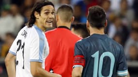 Edinson Cavani et Lionel Messi